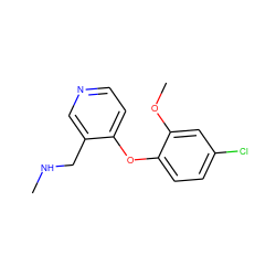 CNCc1cnccc1Oc1ccc(Cl)cc1OC ZINC000029046602