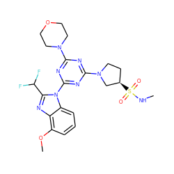 CNS(=O)(=O)[C@@H]1CCN(c2nc(N3CCOCC3)nc(-n3c(C(F)F)nc4c(OC)cccc43)n2)C1 ZINC000113915299