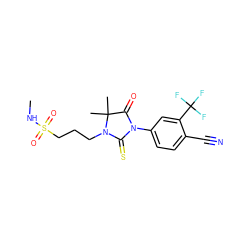 CNS(=O)(=O)CCCN1C(=S)N(c2ccc(C#N)c(C(F)(F)F)c2)C(=O)C1(C)C ZINC000049781440