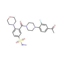 CNS(=O)(=O)c1ccc(N2CCOCC2)c(C(=O)N2CCN(c3ccc(C(C)=O)cc3F)CC2)c1 ZINC000040976592