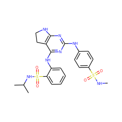 CNS(=O)(=O)c1ccc(Nc2nc3c(c(Nc4ccccc4S(=O)(=O)NC(C)C)n2)CCN3)cc1 ZINC000221635712