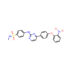 CNS(=O)(=O)c1ccc(Nc2nccc(-c3ccc(Oc4ccccc4[N+](=O)[O-])cc3)n2)cc1 ZINC001772603578