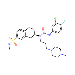 CNS(=O)(=O)c1ccc2c(c1)C[C@H](N(CCCN1CCN(C)CC1)C(=O)Nc1ccc(F)c(Cl)c1)CC2 ZINC000036351899