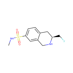 CNS(=O)(=O)c1ccc2c(c1)CN[C@H](CF)C2 ZINC000013517567