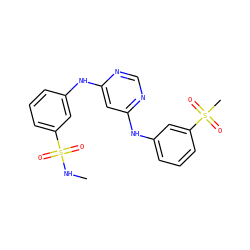 CNS(=O)(=O)c1cccc(Nc2cc(Nc3cccc(S(C)(=O)=O)c3)ncn2)c1 ZINC000198461211