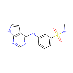 CNS(=O)(=O)c1cccc(Nc2ncnc3[nH]ccc23)c1 ZINC000146070626