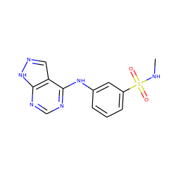 CNS(=O)(=O)c1cccc(Nc2ncnc3[nH]ncc23)c1 ZINC000146236897