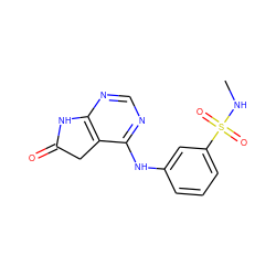 CNS(=O)(=O)c1cccc(Nc2ncnc3c2CC(=O)N3)c1 ZINC000473120636