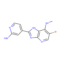 CNc1c(Br)cnc2nc(-c3ccnc(N)c3)[nH]c12 ZINC000084617999