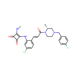 CNc1c(Nc2cc(Cl)ccc2/C=C/C(=O)N2CCN(Cc3ccc(F)cc3)C[C@H]2C)c(=O)c1=O ZINC000101090383