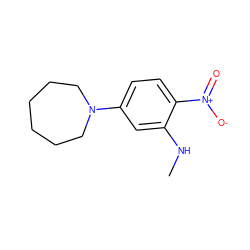 CNc1cc(N2CCCCCC2)ccc1[N+](=O)[O-] ZINC000004740907