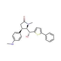 CNc1ccc([C@H]2CC(=O)N(C)[C@H]2[C@@H](O)c2ccc(-c3ccccc3)s2)cc1 ZINC000028460083