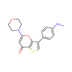 CNc1ccc(-c2csc3c(=O)cc(N4CCOCC4)oc23)cc1 ZINC000101661765