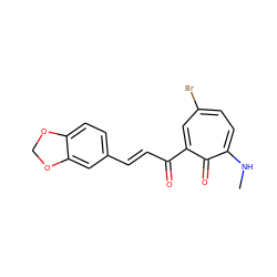 CNc1ccc(Br)cc(C(=O)/C=C/c2ccc3c(c2)OCO3)c1=O ZINC000004667414