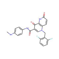 CNc1ccc(NC(=O)c2cn(Cc3c(F)cccc3F)c3ccc(=O)[nH]c3c2=O)cc1 ZINC000073157260