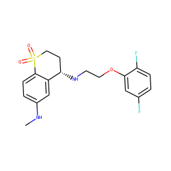 CNc1ccc2c(c1)[C@@H](NCCOc1cc(F)ccc1F)CCS2(=O)=O ZINC000141949220