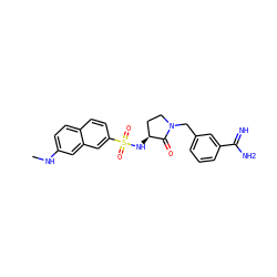 CNc1ccc2ccc(S(=O)(=O)N[C@H]3CCN(Cc4cccc(C(=N)N)c4)C3=O)cc2c1 ZINC000013800254