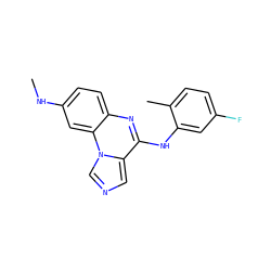 CNc1ccc2nc(Nc3cc(F)ccc3C)c3cncn3c2c1 ZINC000073163407