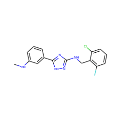 CNc1cccc(-c2nc(NCc3c(F)cccc3Cl)n[nH]2)c1 ZINC001772648641