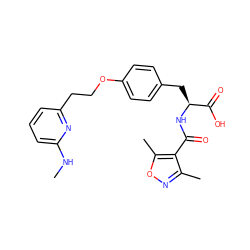 CNc1cccc(CCOc2ccc(C[C@H](NC(=O)c3c(C)noc3C)C(=O)O)cc2)n1 ZINC000043197736