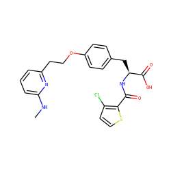 CNc1cccc(CCOc2ccc(C[C@H](NC(=O)c3sccc3Cl)C(=O)O)cc2)n1 ZINC000084758710