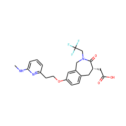 CNc1cccc(CCOc2ccc3c(c2)CN(CC(F)(F)F)C(=O)[C@H](CC(=O)O)C3)n1 ZINC000004392643