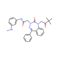 CNc1cccc(NC(=O)CN2N=C(c3ccccc3)c3ccccc3N(CC(=O)C(C)(C)C)C2=O)c1 ZINC000013685052