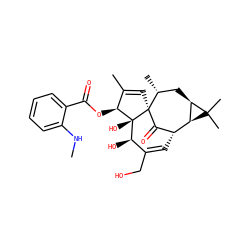 CNc1ccccc1C(=O)O[C@H]1C(C)=C[C@]23C(=O)[C@@H](C=C(CO)[C@@H](O)[C@]12O)[C@H]1[C@@H](C[C@H]3C)C1(C)C ZINC000103224657