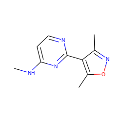 CNc1ccnc(-c2c(C)noc2C)n1 ZINC000004267349