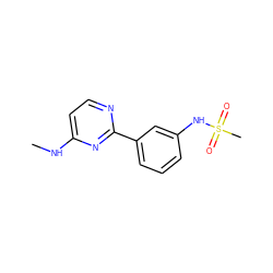 CNc1ccnc(-c2cccc(NS(C)(=O)=O)c2)n1 ZINC000004257403