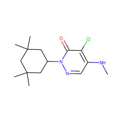 CNc1cnn(C2CC(C)(C)CC(C)(C)C2)c(=O)c1Cl ZINC000118644434