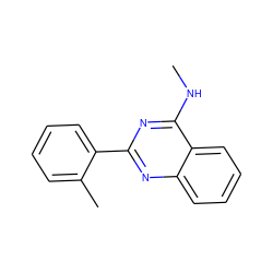 CNc1nc(-c2ccccc2C)nc2ccccc12 ZINC000004239299