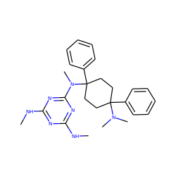 CNc1nc(NC)nc(N(C)C2(c3ccccc3)CCC(c3ccccc3)(N(C)C)CC2)n1 ZINC000147045516