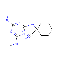 CNc1nc(NC)nc(NC2(C#N)CCCCC2)n1 ZINC000096924104