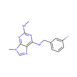 CNc1nc(NCc2cccc(I)c2)c2ncn(C)c2n1 ZINC000012405862