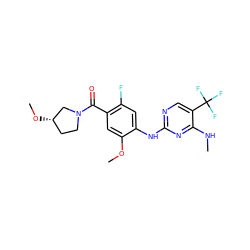 CNc1nc(Nc2cc(F)c(C(=O)N3CC[C@H](OC)C3)cc2OC)ncc1C(F)(F)F ZINC000147361977