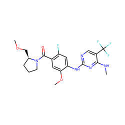 CNc1nc(Nc2cc(F)c(C(=O)N3CCC[C@H]3COC)cc2OC)ncc1C(F)(F)F ZINC000169705197