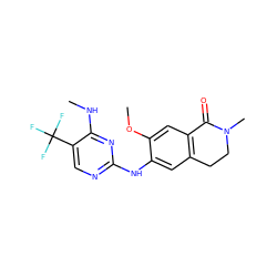 CNc1nc(Nc2cc3c(cc2OC)C(=O)N(C)CC3)ncc1C(F)(F)F ZINC000169704571