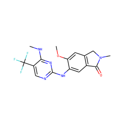 CNc1nc(Nc2cc3c(cc2OC)CN(C)C3=O)ncc1C(F)(F)F ZINC000169704564