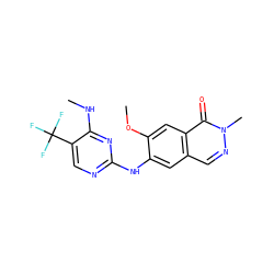 CNc1nc(Nc2cc3cnn(C)c(=O)c3cc2OC)ncc1C(F)(F)F ZINC000169704573