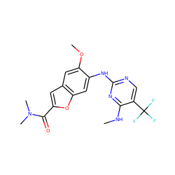 CNc1nc(Nc2cc3oc(C(=O)N(C)C)cc3cc2OC)ncc1C(F)(F)F ZINC000169704560