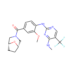 CNc1nc(Nc2ccc(C(=O)N3C[C@@H]4CC[C@H](C3)O4)cc2OC)ncc1C(F)(F)F ZINC000169705170