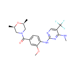 CNc1nc(Nc2ccc(C(=O)N3C[C@H](C)O[C@H](C)C3)cc2OC)ncc1C(F)(F)F ZINC000169705177