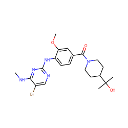 CNc1nc(Nc2ccc(C(=O)N3CCC(C(C)(C)O)CC3)cc2OC)ncc1Br ZINC000169705044