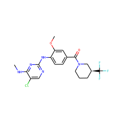 CNc1nc(Nc2ccc(C(=O)N3CCC[C@H](C(F)(F)F)C3)cc2OC)ncc1Cl ZINC000147709767