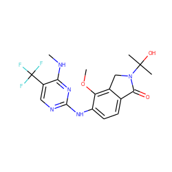 CNc1nc(Nc2ccc3c(c2OC)CN(C(C)(C)O)C3=O)ncc1C(F)(F)F ZINC000169704575