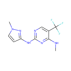 CNc1nc(Nc2ccn(C)n2)ncc1C(F)(F)F ZINC000095585605