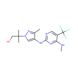 CNc1nc(Nc2cn(C(C)(C)CO)nc2C)ncc1C(F)(F)F ZINC000205696087