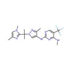 CNc1nc(Nc2cn(C(C)(C)c3nc(C)cn3C)nc2C)ncc1C(F)(F)F ZINC000205701983