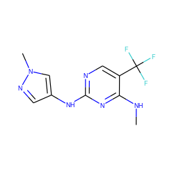 CNc1nc(Nc2cnn(C)c2)ncc1C(F)(F)F ZINC000095584478